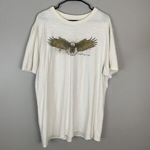 Life is Good Short Sleeve T Shirt Size XL White Bald Eagle Organic Cotton